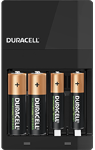 DURACELL - Cargador premium pilas recargables, carga extra rápida  compatible con baterías DURACELL AA y AAA NiMH, incluye 1 cargador + 6 pilas  AA recargables + 2 pilas AAA recargables (pre-cargadas) 