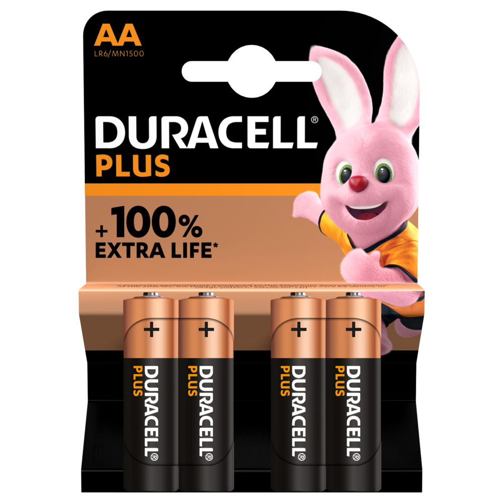 Batería Alcalinas Duracell AA, 4 uds –