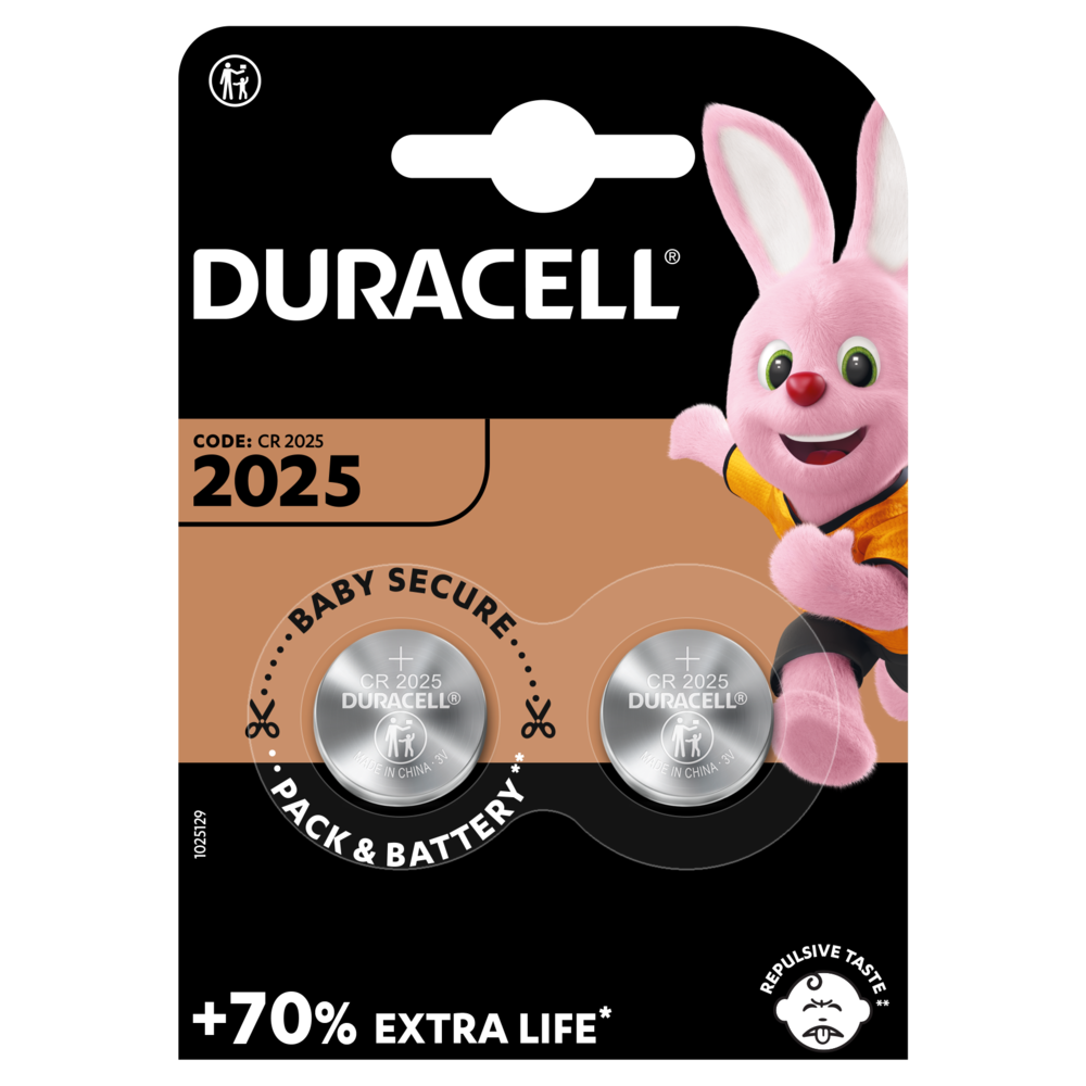Pilas especiales Duracell de botón de litio 2025 de 3 V